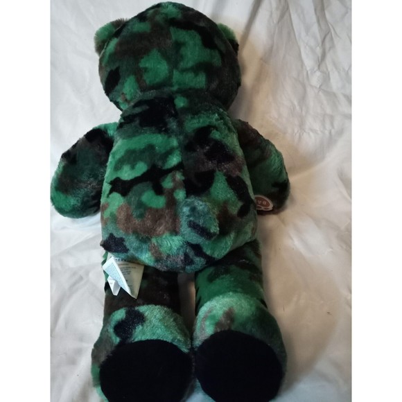Build A Bear Plush Camouflage Teddy Bear Green Camo 17" Stuffed Animal Military - Picture 2 of 4